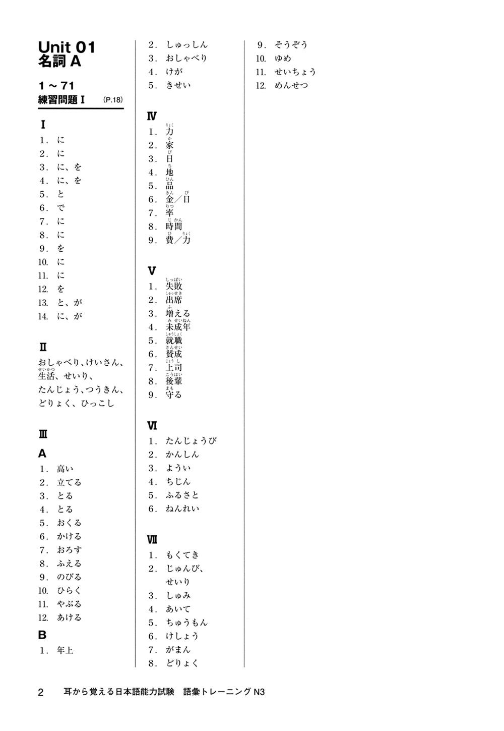 Đáp án đề thi jlpt 7/2024 N3